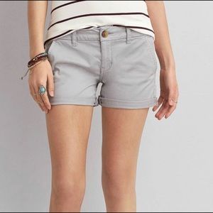 American Eagle Grey Twill Midi Short